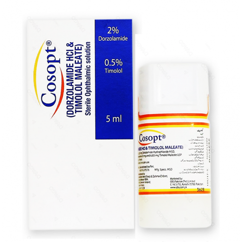 COSOPT EYE DROPS ( DORZOLAMIDE 2 + TIMOLOL 0.5 ) 5 ML
